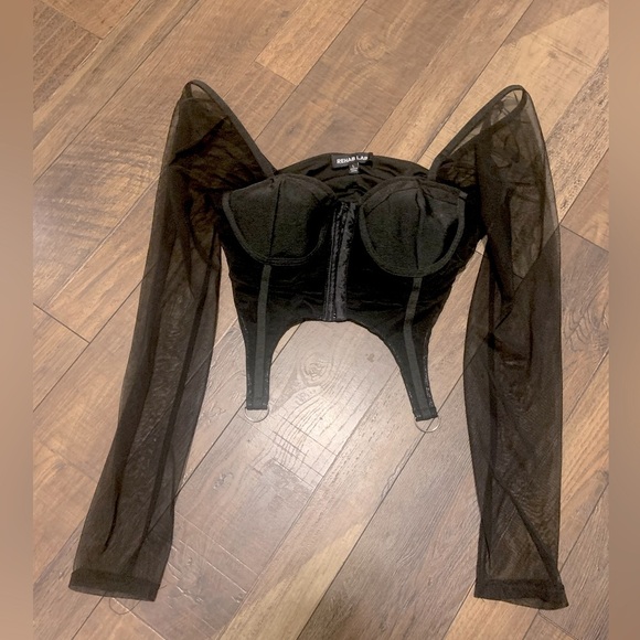 Rehab lab bustier mesh with silver garter detail L 79$ - Picture 2 of 3